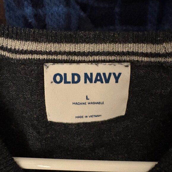 Old Navy Mens Sweater Size Large Charcoal Gray Pullover Crewneck - Picture 3 of 3